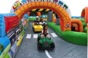 Wholesale Kindergarten Baby Inflatable Fun City Football Blow Up Tunnels For Outdoor Activities from china suppliers