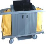 PE Hotel Housekeeping Trolley 2pcs Large Capacity Fibre Bag 70 Liters