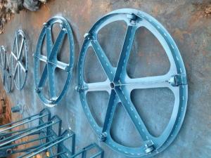 Wholesale Heavy Duty Upright Payout Turntable Cable Reel Stands With 500mm Cable Drum Support from china suppliers