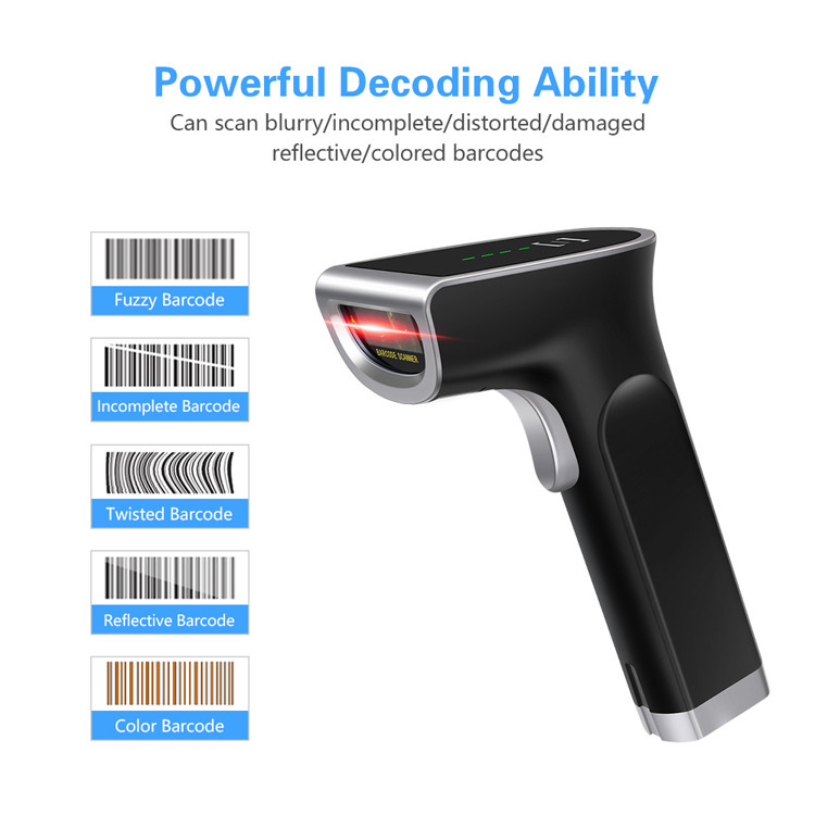 YHDAA Handheld Laser Barcode Scanner 1D Bi-Directional With Stand