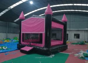 Wholesale Pink And Black Castle Inflatable Bounce House Easy Deformation SGS Approved from china suppliers