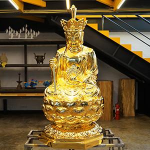 Wholesale Gold Leaf Bronze Ksitigarbha Bodhisattva Statue Custom Antique Bronze Buddha Statues from china suppliers