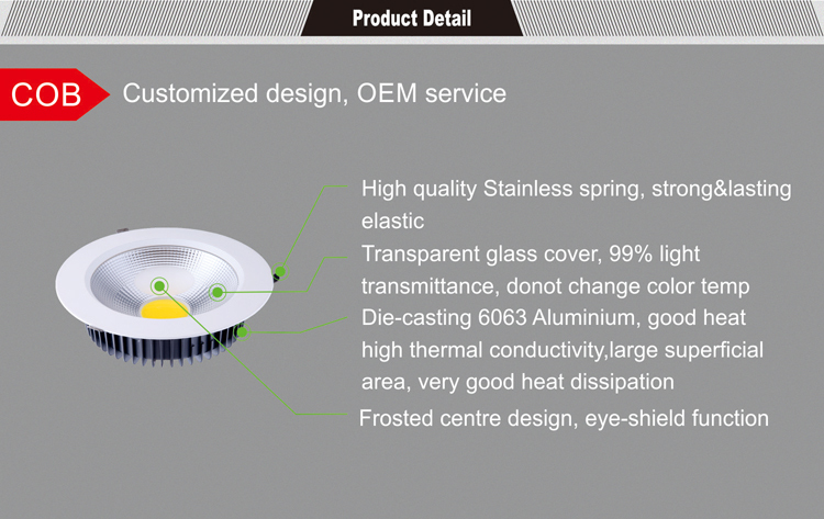 18W COB adjustable LED downlight factory direct