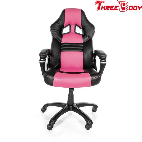 Commercial Racing Style Gaming Chair , Executive Swivel Pink Gaming Chair