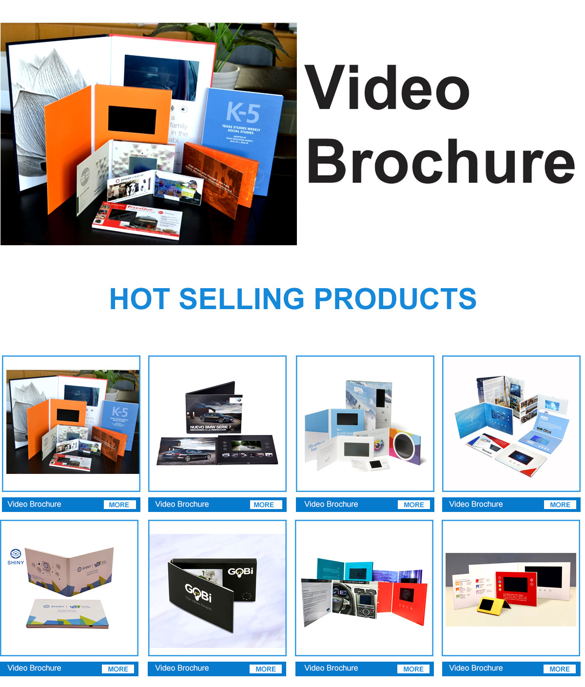 Cote 7.0 Inch Lcd Screen Invitation Video Card With Gold Foil