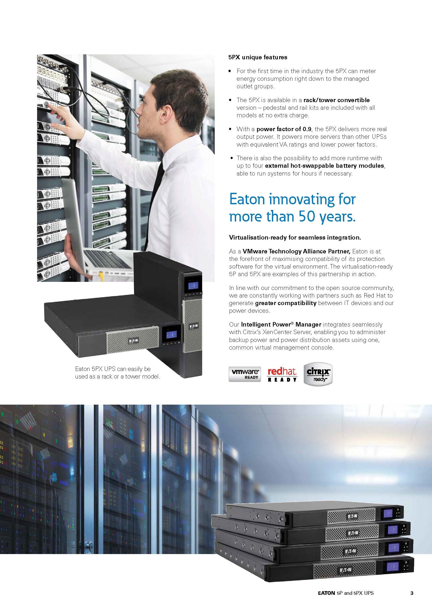 Eaton 5PX 2200VA/1980W Line-Interactive Rack/tower UPS with High Frequency Technology