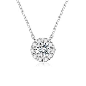 Wholesale Classic Hot Sale 18k Gold Lab-Grown Diamond Pendant Simple Pendant White Diamond jewelry Round Shape Pendant from china suppliers