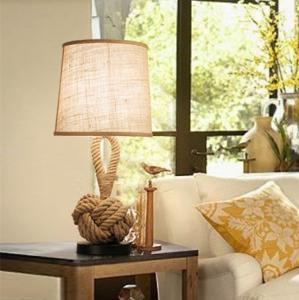Wholesale American Table Lamp retro rope cloth loft art bedside lamp bedroom rope table light(WH-VTB-33) from china suppliers