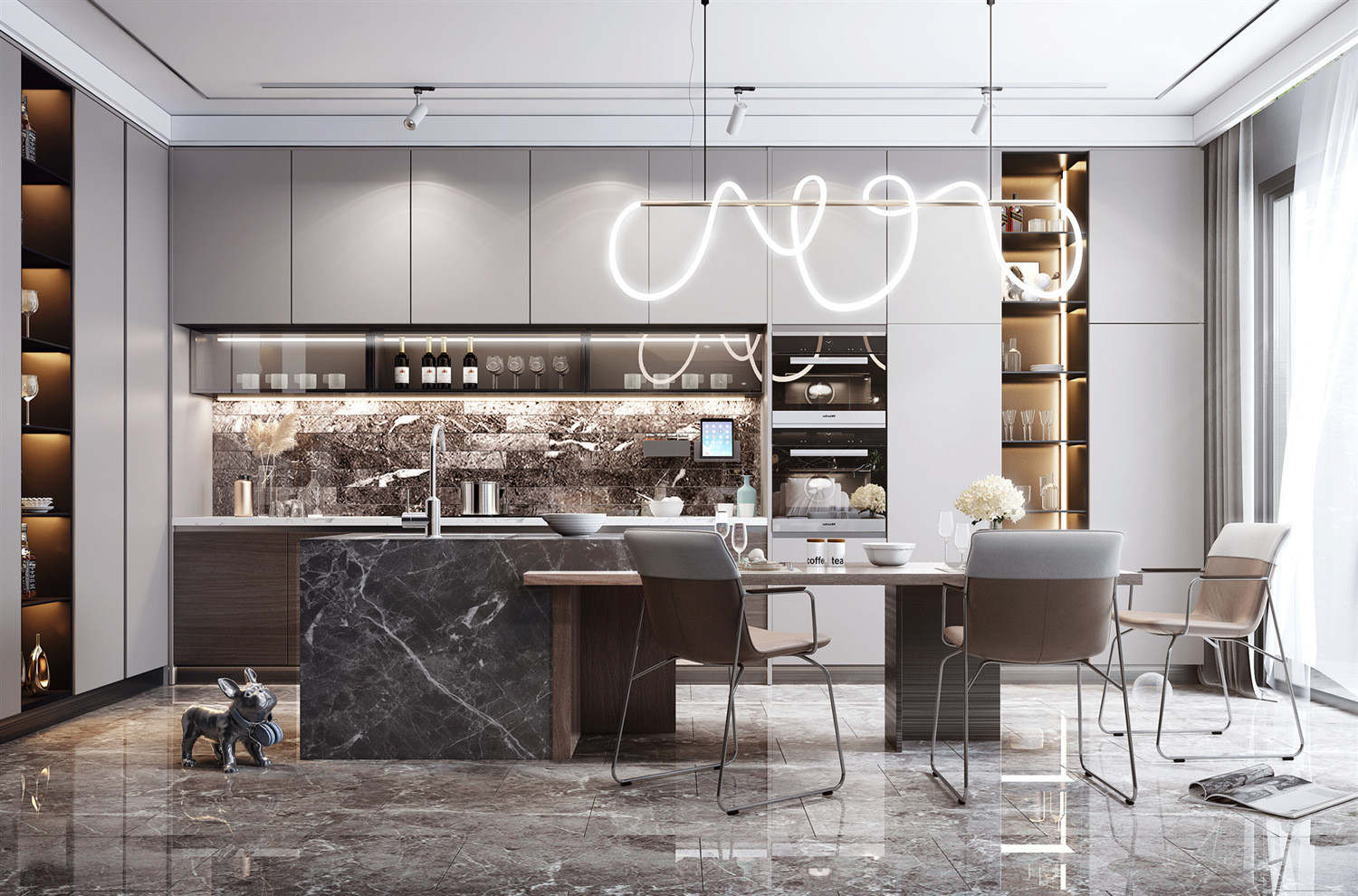 Australia 2PAC Finish Shaker Style Fitted Kitchen Cabinet For Villa , Townhouse