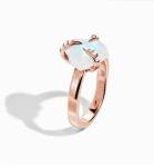 Trendy Jewelry Raw Moonstone Ring Sterling Silver 925 Irregular Three Prongs