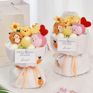 Wholesale Unique Children's Day Gifts Plush Doll Flower Bouquets with Adorable Little Bear and Variety of Flowers from china suppliers