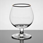 Clear Gold Rim Glass Drinking Goblets 415ml Crystal Cognac Glasses Lead Free