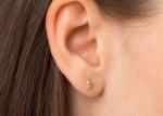 Anniversary Gold Skull Earrings 3×5MM Prong Hand Setting Type ODM