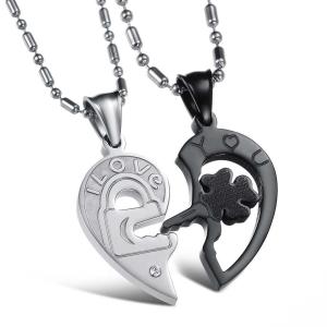 Wholesale New Fashion Tagor Jewelry 316L Stainless Steel couple Pendant Necklace TYGN077 from china suppliers