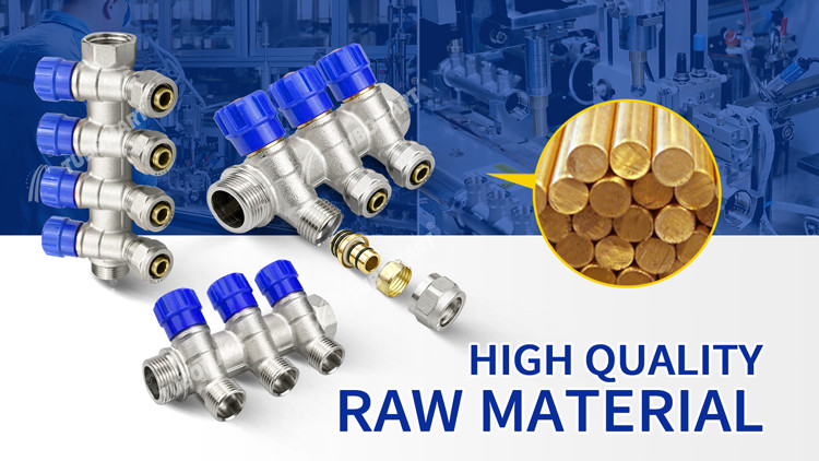 Brass Pex Pipe Manifold 2 - 12 Port Water Underfloor Heating Manifold