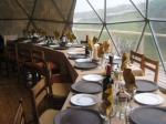 Poweder Coated Diameter 20m Geodestic Large Dome Tents With Big Steel Tubes