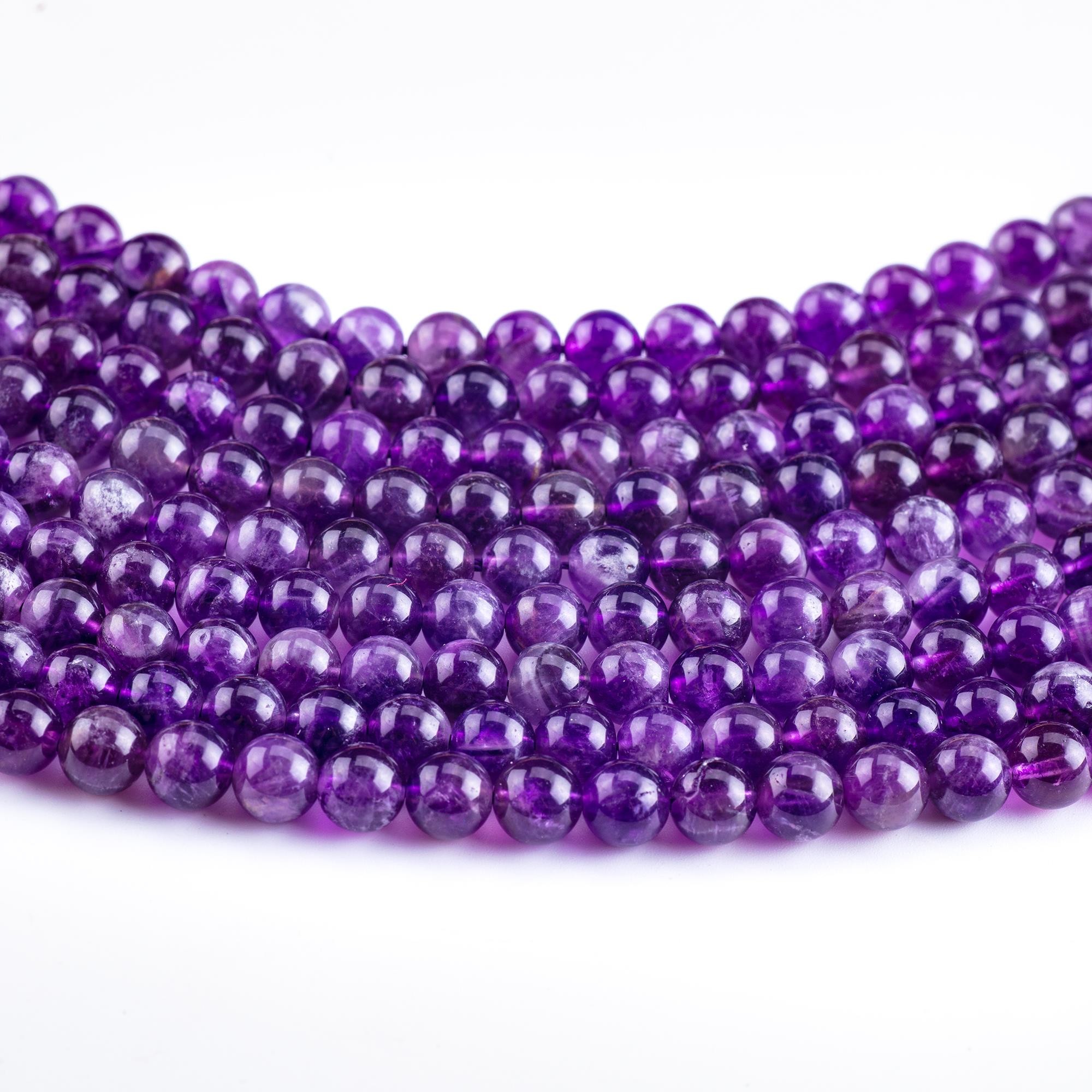 Dark Amethyst Semi Precious Stone Beads Loose Gemstones For Jewelry Making