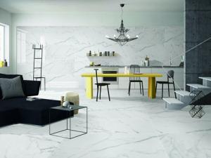 Wholesale Carrara Super White Marble Porcelain Tile 12 Mm Thickness Acid Resistant from china suppliers