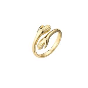 Wholesale Adjustable 24K Gold Jewelry Creative Hands Open OEM Self Love Engagement Ring from china suppliers