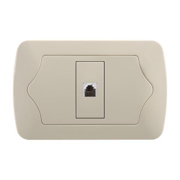 Quality TEL Network Wall Socket Fireproof ABS , Silver Point Contact Telephone Wall Socket for sale