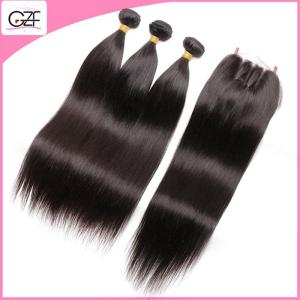 Wholesale Hot Sale Hair Bundles and Closure for Wholesale Mongolian Straight Hair with Closure from china suppliers