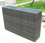 Big Long Wicker Plant Rattan Handmade Flower Pot Plant Metal Indoor Furniture