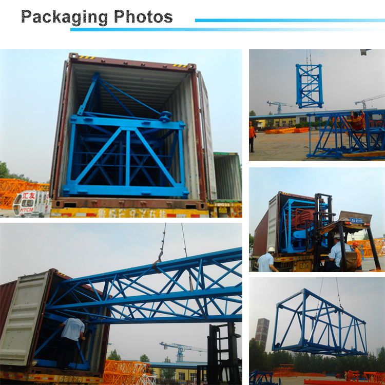 60m Boom 10ton 2*2*3m Split Mast Section QTP6016 Topless Tower Crane Manufacturer