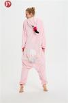 Flamingos Christmas Onesie Pajamas Adult Flamingos Soft Flannel Rear Zipper