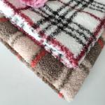 100% Polyester Plaid Printed Sherpa Fabric For Blanket Toys Garment Classic