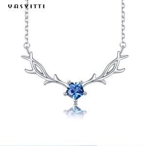 Wholesale Trendy Hypoallergenic 45cm 2.8g Deer Antler Pendant Necklace Real Silver Necklace SGS from china suppliers