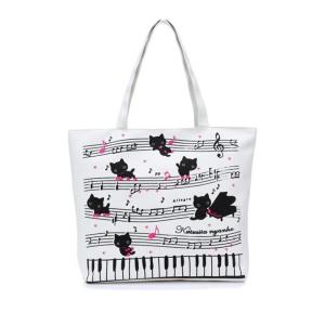 Wholesale Womens Cartoon Printed Canvas Tote Bags , Custom Cloth Shopping Bags from china suppliers