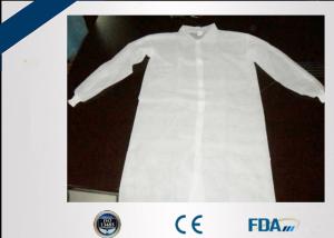 Wholesale High Tensile Strength Disposable Lab Coats Non Woven Fabric With Two Pockets from china suppliers