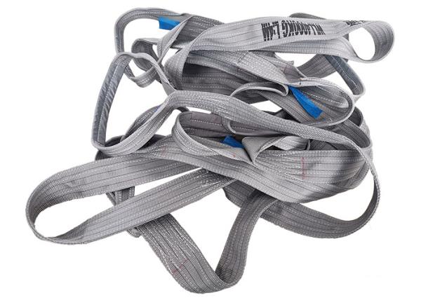 100% Polyester Woven Lifting Belt Webbing Sling Grey Color CE Certification