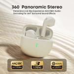 Langsdom Wireless Earbud 5.3 Stereo Bass Earphones 2024 Noise Cancelling Ear