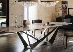 Wholesale Marble hotel Dining Table With Stainless Steel Legs from china suppliers