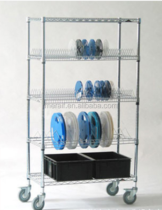 SMT ESD Reel Storage Shelving Rack Trolley Cart Stainless Steel industrial anti-static SMD carrier tape shelf cart