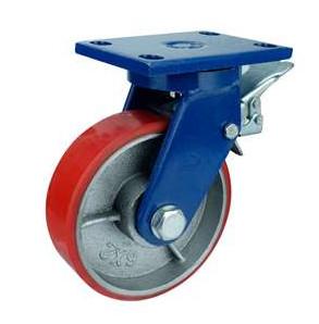 Wholesale Super Heavy Duty PU Cast Iron Casters 1800kgs from china suppliers