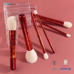 Long Aluminium Ferrule Synthetic Hair Makeup Brushes Red Handle Cosmetic Brush