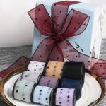10mm-60mm Dot Velvet Wired Ribbon Embroidery double sided velvet ribbon