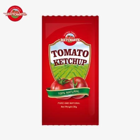 OEM Small Bag Tomato Ketchup 30g With Pure Natural Flavor, Conforming To ISO