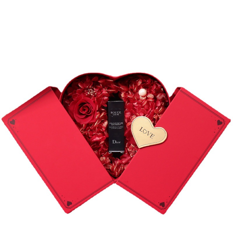 Corrugated Board Custom Valentine's Day Heart Shaped Luxury Boxes for Roses Packaging