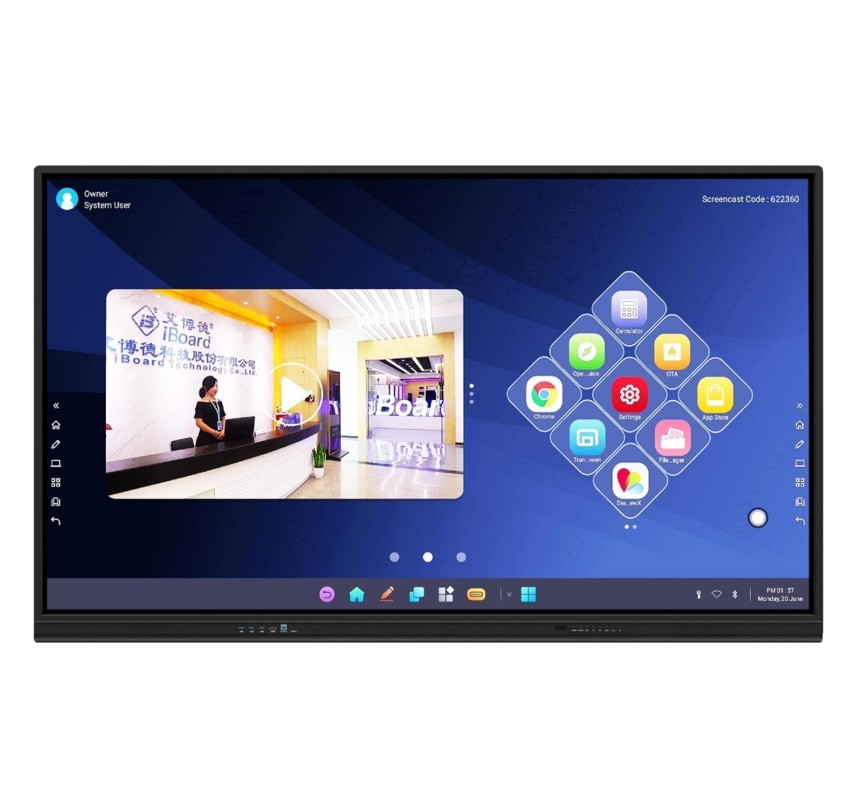 75 Inch IBoard Ultra HD 4K Resolution Interactive Flat Panel Display – Digital Interactive Whiteboard With Multi-Touch Screen, Anti-Glare & Durable