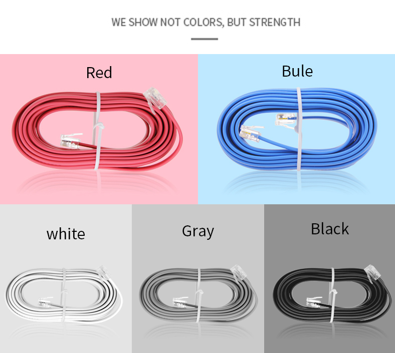 Rj12 6core Ul20251 Flat Telephone Line Cable With USA Certification