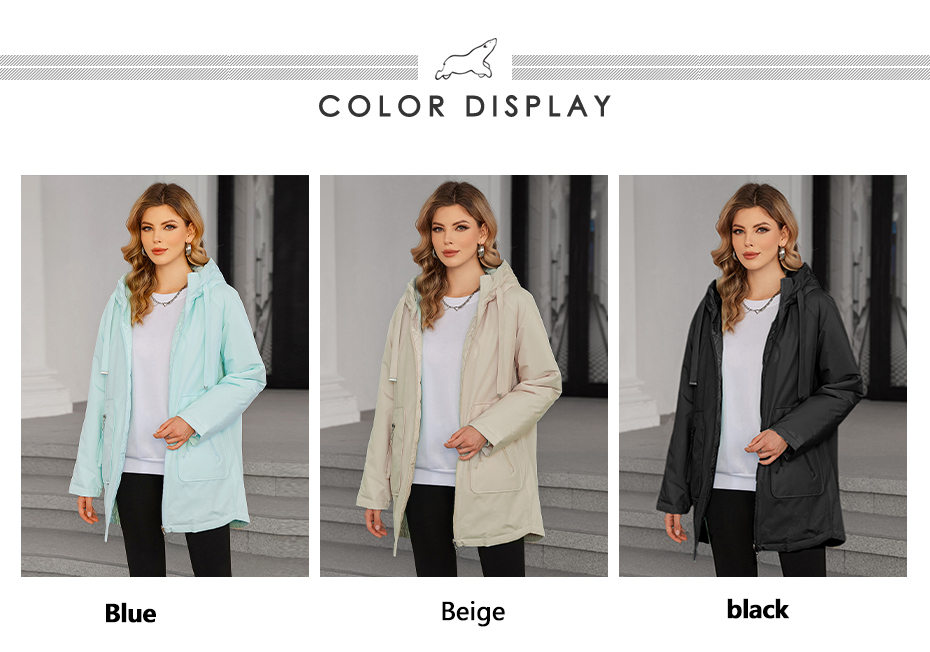 Reversible Mid Length Thin Cotton Jacket With Moderate Style，inside out coat，mid-length lightweight padded coat，for big sizes
