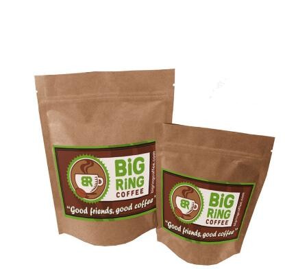 Printing Moisture-Proof Kraft Food Grade Packaging Small Wax Lined Paper Bags With Clear Window For Dried Food
