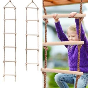 Wholesale Multi Rungs Sports Wooden Rope Ladder For Children Activity Climbing Game from china suppliers