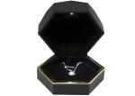 Luxury Small Black Jewelry Box With Necklace Hooks Pendant Special Shaped LED