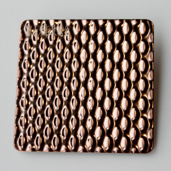 304 316 Decorative Materials Texture Metal sheet PVD Rose Gold Color Embossing