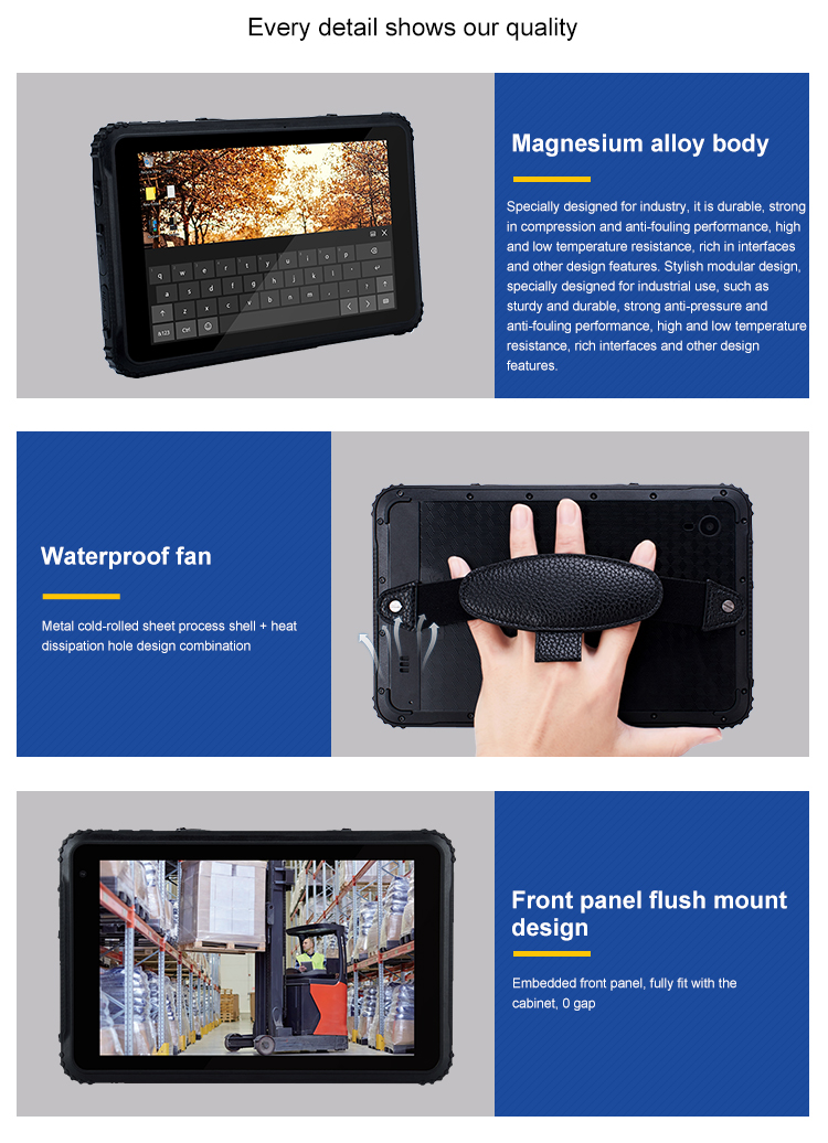 Rugged Tablet 8inch 4gb 64gb/128 IP67 Certified Waterproof GPS Win LCD Touch Tablet PC