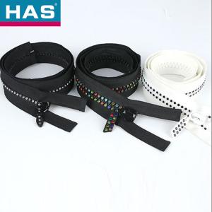 Wholesale Rhinestone Zipper 10# Polished Open End Plastic Diamond Zipper for Clothing from china suppliers
